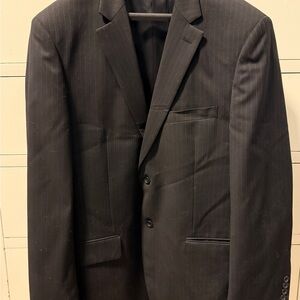 Men's 3 piece suit- Black Pinstripe Vest, Jacket and pants